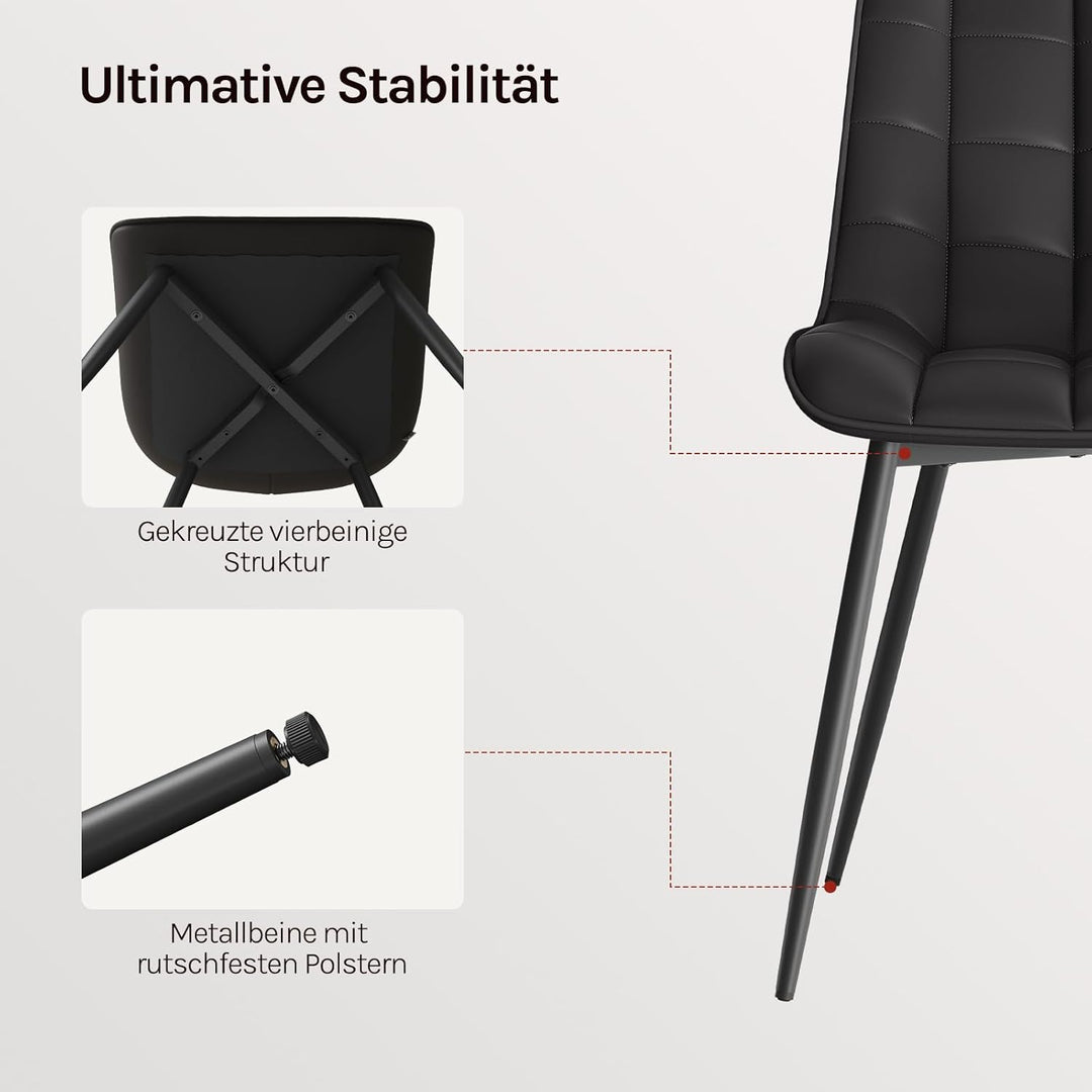WOLTU Esszimmerstühle 2er Set, für Wohnzimmer Küche Esszimmer, Küchenstühle gepolstert mit Rückenleh