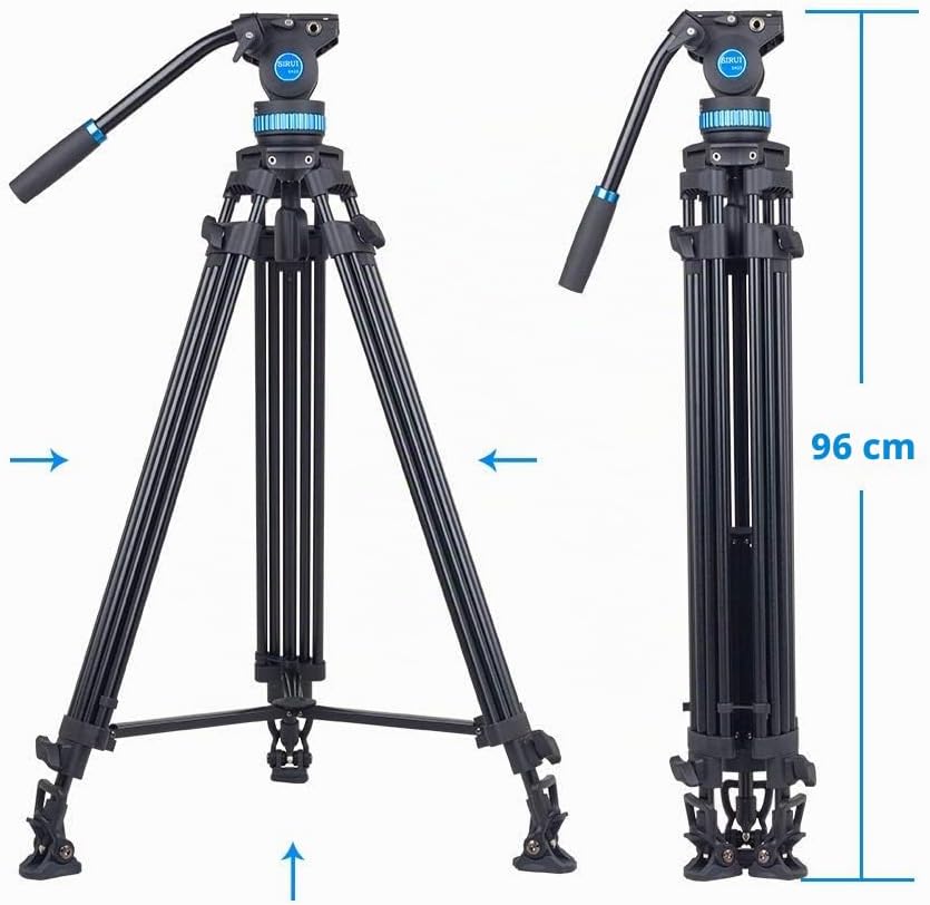 SIRUI Video Tripod Stativ SH25,Aluminium Travel Videostativ mit Fluidkopf und Griff,190cm, Max Load