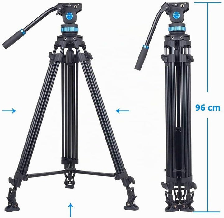 SIRUI Video Tripod Stativ SH25,Aluminium Travel Videostativ mit Fluidkopf und Griff,190cm, Max Load