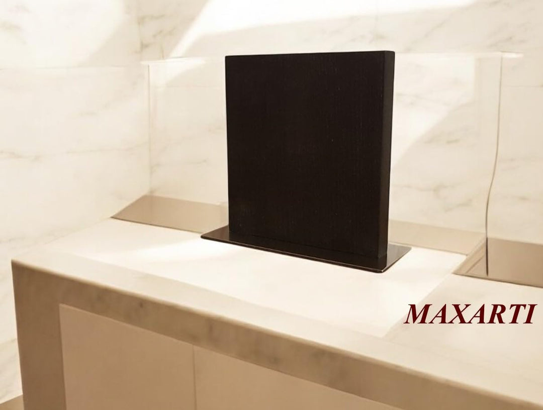 MAXARTI - Geraucht Eiche (Schwarz) Magnetisch Messerhalter Doppelseitige Messerblock. (Schwarz 25x23