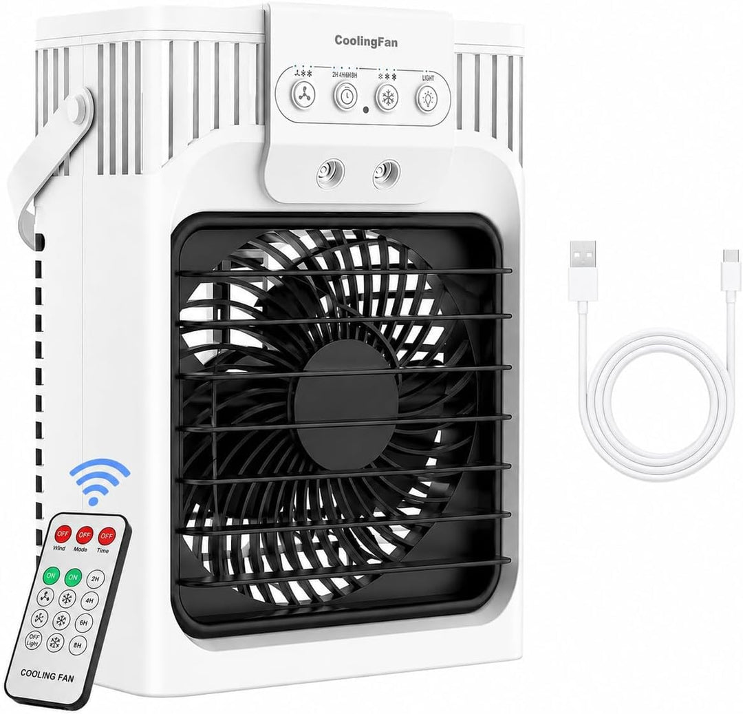 1200ml Mobile Klimaanlage mit Fernbedienung, 5 in 1 Mobiles Klimagerät, 3 Geschwindigkeiten, 3 Nebel