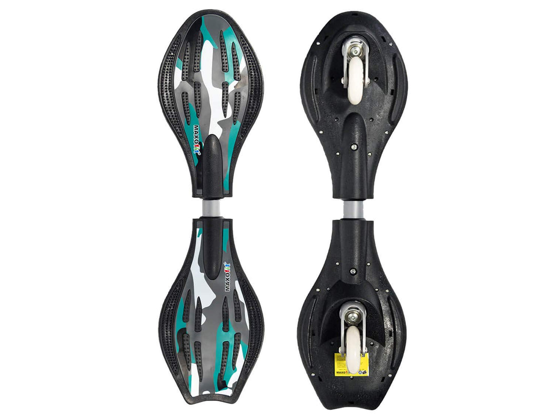 MAXOfit Waveboard Pro Close Mini | Bis 129 kg | Mit LED Leuchtrollen, Tasche und Zubehör für Kinder