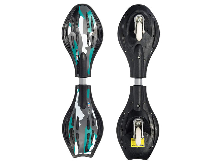 MAXOfit Waveboard Pro Close Mini | Bis 129 kg | Mit LED Leuchtrollen, Tasche und Zubehör für Kinder
