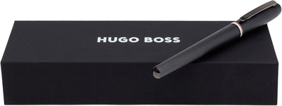 Hugo Boss Contour Iconic Tintenroller aus Messing und Aluminium in der Farbe Schwarz, Länge: 13,6cm,