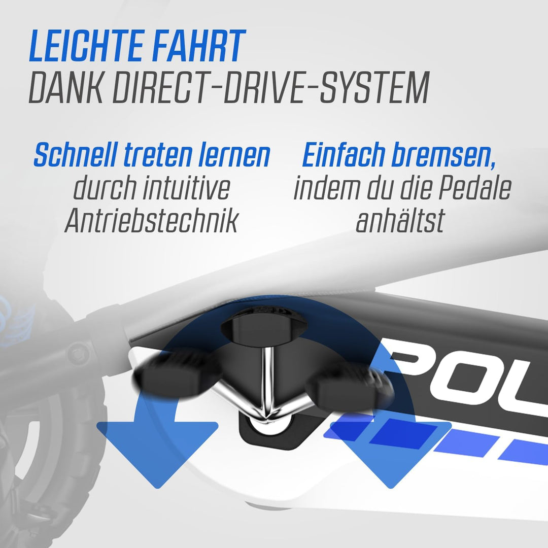 BERG Pedal-Gokart Buzzy Police, für Kinder ab 2 Jahren, mit Soundbox, Police