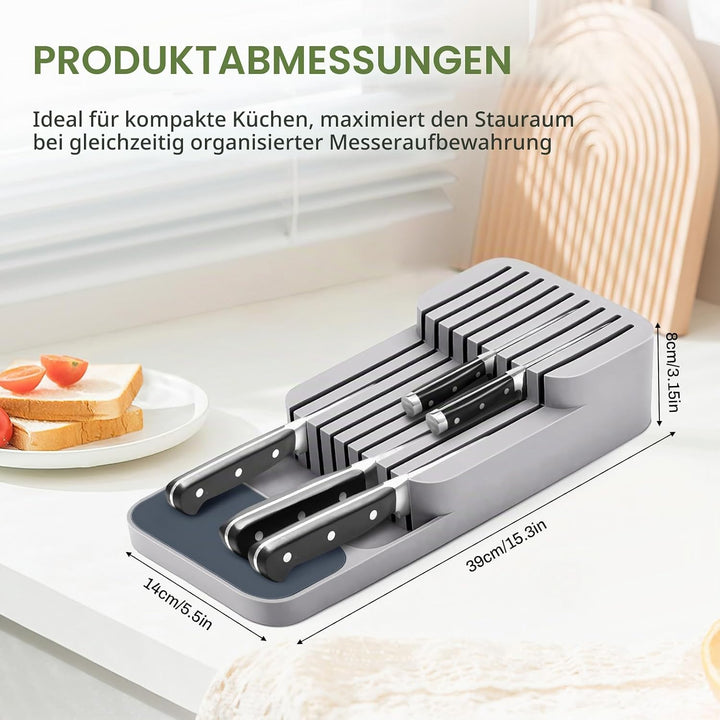 Messer Organizer Schublade,Messerblock ohne Messer,Verbesserte Messerblock für Schublade,Schubladen-