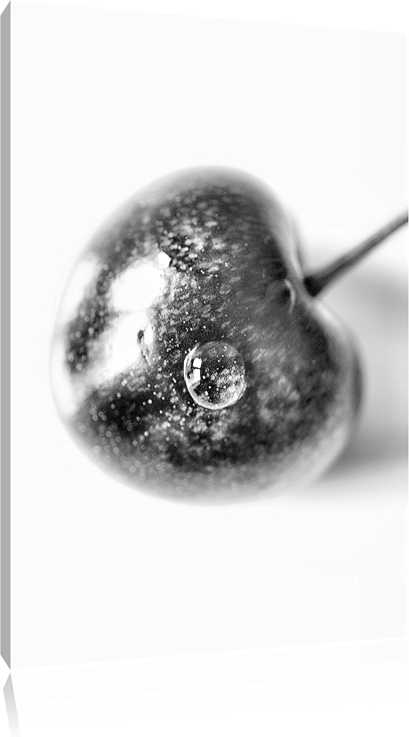 Monocrome, kleine Kirsche, Format: 100x70 auf Leinwand, XXL riesige Bilder fertig gerahmt mit Keilra