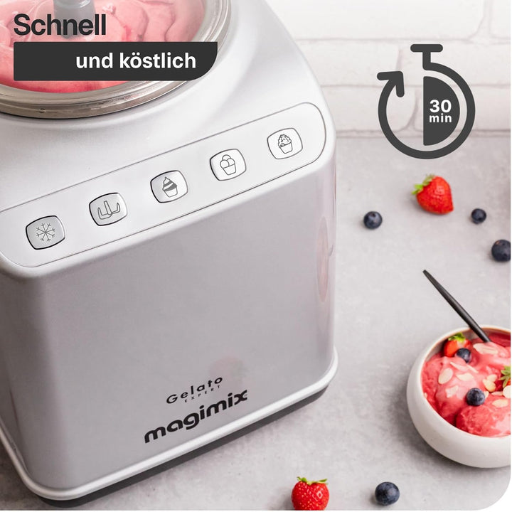 Magimix Eismaschine Gelato Expert mit 180Watt aus Edelstahl, 11680RW