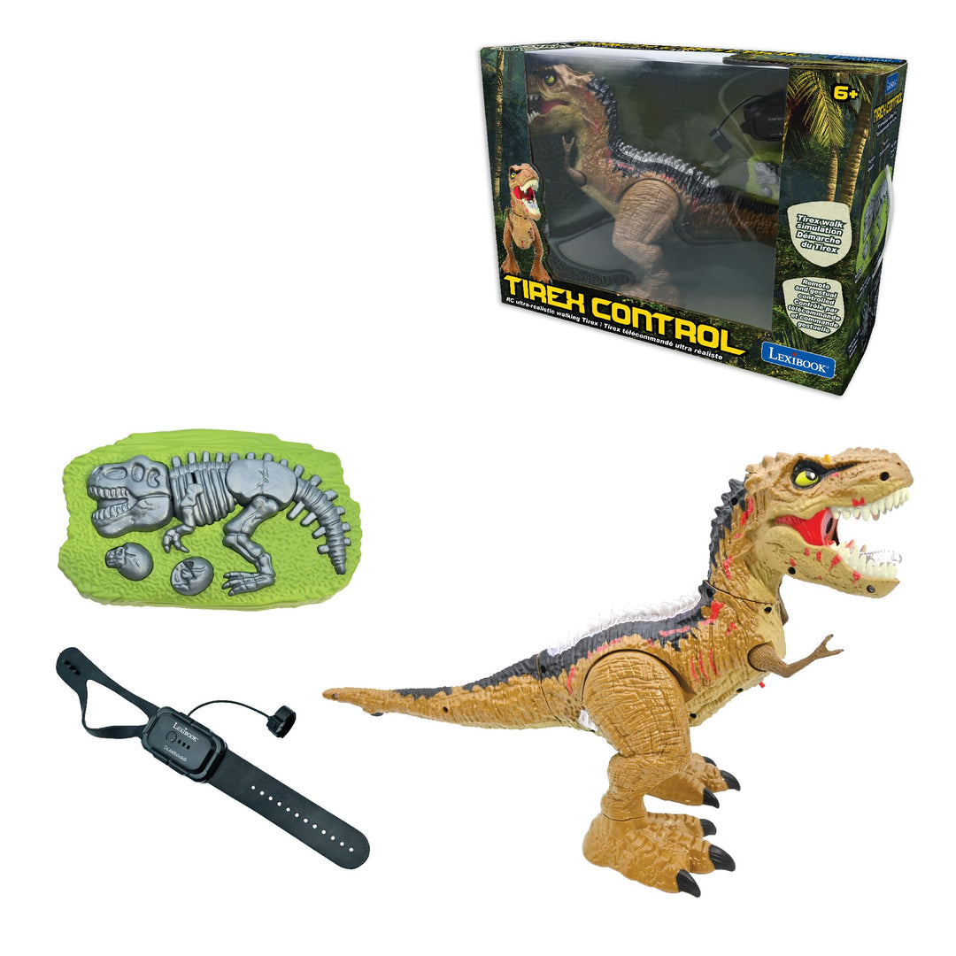 Lexibook - RC Tyrannosaurus Control, Realistischer Dinosaurier, Gliederbewegungen, Brüllen, Rauch Sp