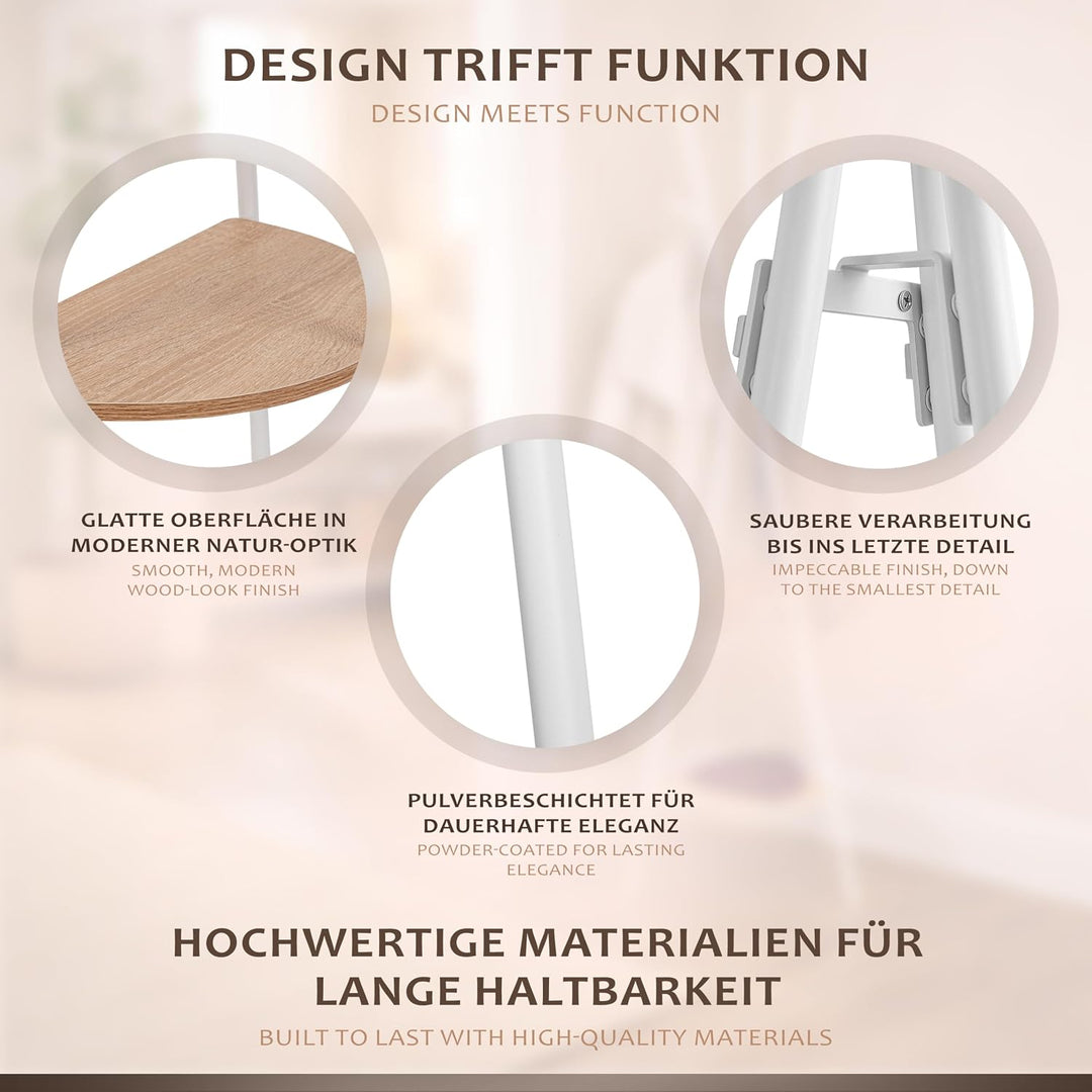 ONVAYA® 3-Bein Garderobe | Design Kleiderständer mit Ablage | Platzsparende Standgarderobe inkl. Hak