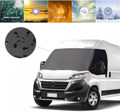 Frontscheibe Wrap Cover Ersatz für FIAT Ducato 2006-2021, Luxus Sonnenschutz Frontscheibenabdeckung