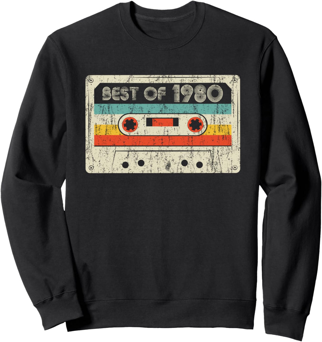 41st Birthday Gifts Best Of 1980 Retro Cassette Tape Vintage Sweatshirt