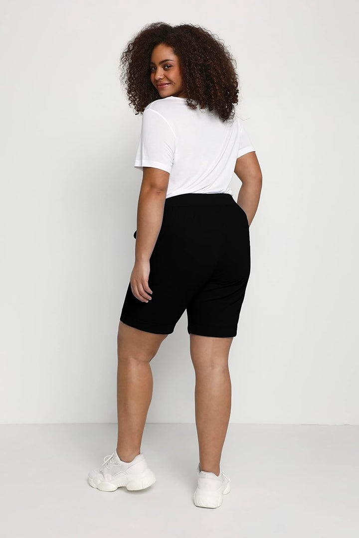 Kaffe Curve Shorts KCnana Damen Shorts Grosse Grössen Sommer Regular Fit Kurze Hose 52 Black Deep, 5