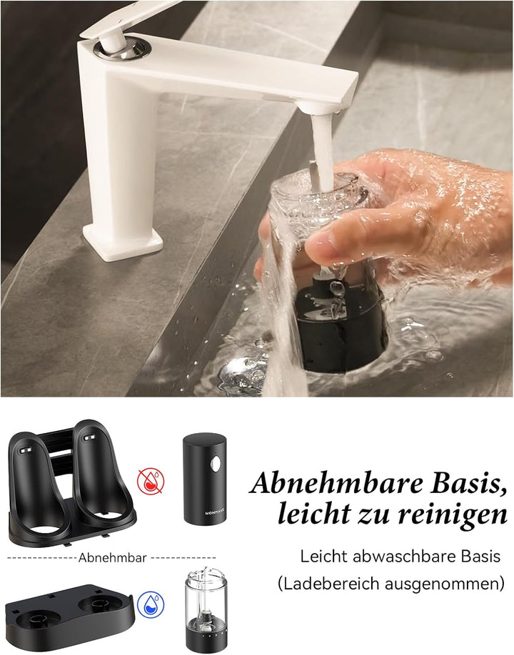 WONMAKE Salz und Pfeffermühle Elektrisch, Elektrische Gewürzmühle Set USB Wiederaufladbar Keramikmah