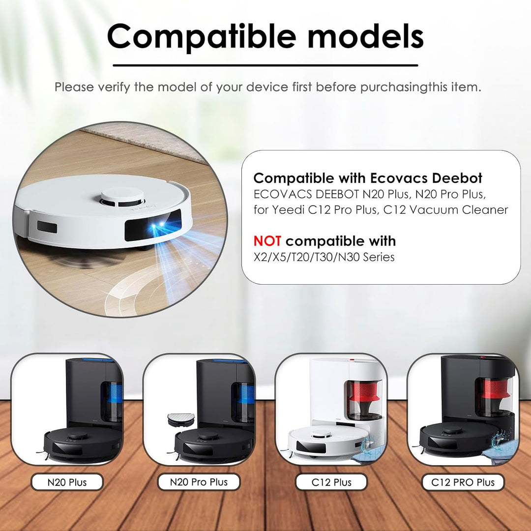 (15 Stück) N20 Plus Ersatzteile Zubehör set für ECOVACS DEEBOT N20 Plus, N20 Pro Plus Saugroboter. 2