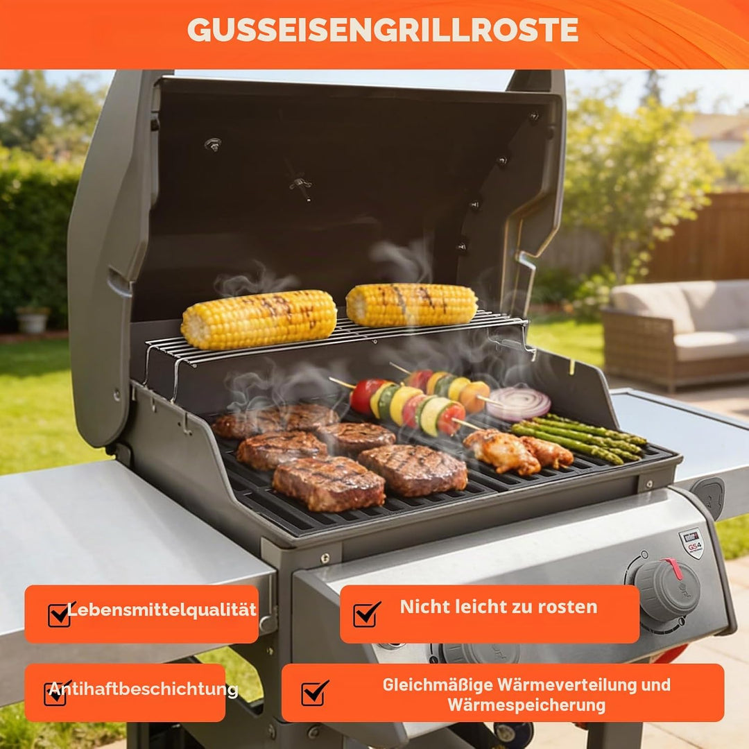 QuliMetal 7637 Grillroste für Weber Spirit E210, E220, S210, S215 mit Frontbedienung, Ersatzteile fü