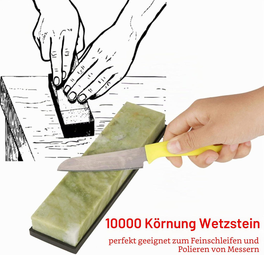 Jeanoko Natürliche Smaragdklinge im chinesischen Stil Schärfstein 10000 Körnung Schleifstein aus fei