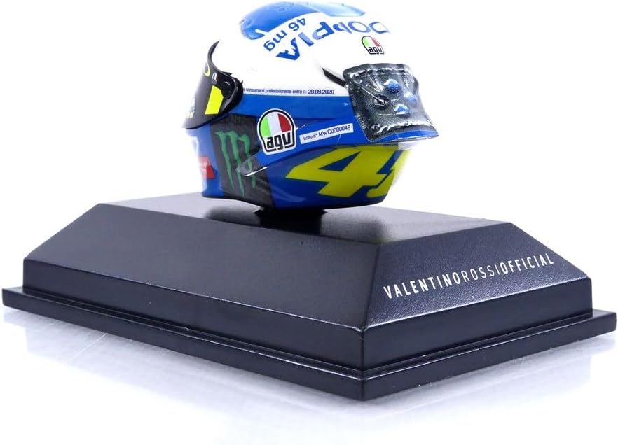 Minichamps 399200076-1:8 AGV Helmet-Valentino Rossi-Moto GP Misano Race 1 2020 Collectible Miniatura