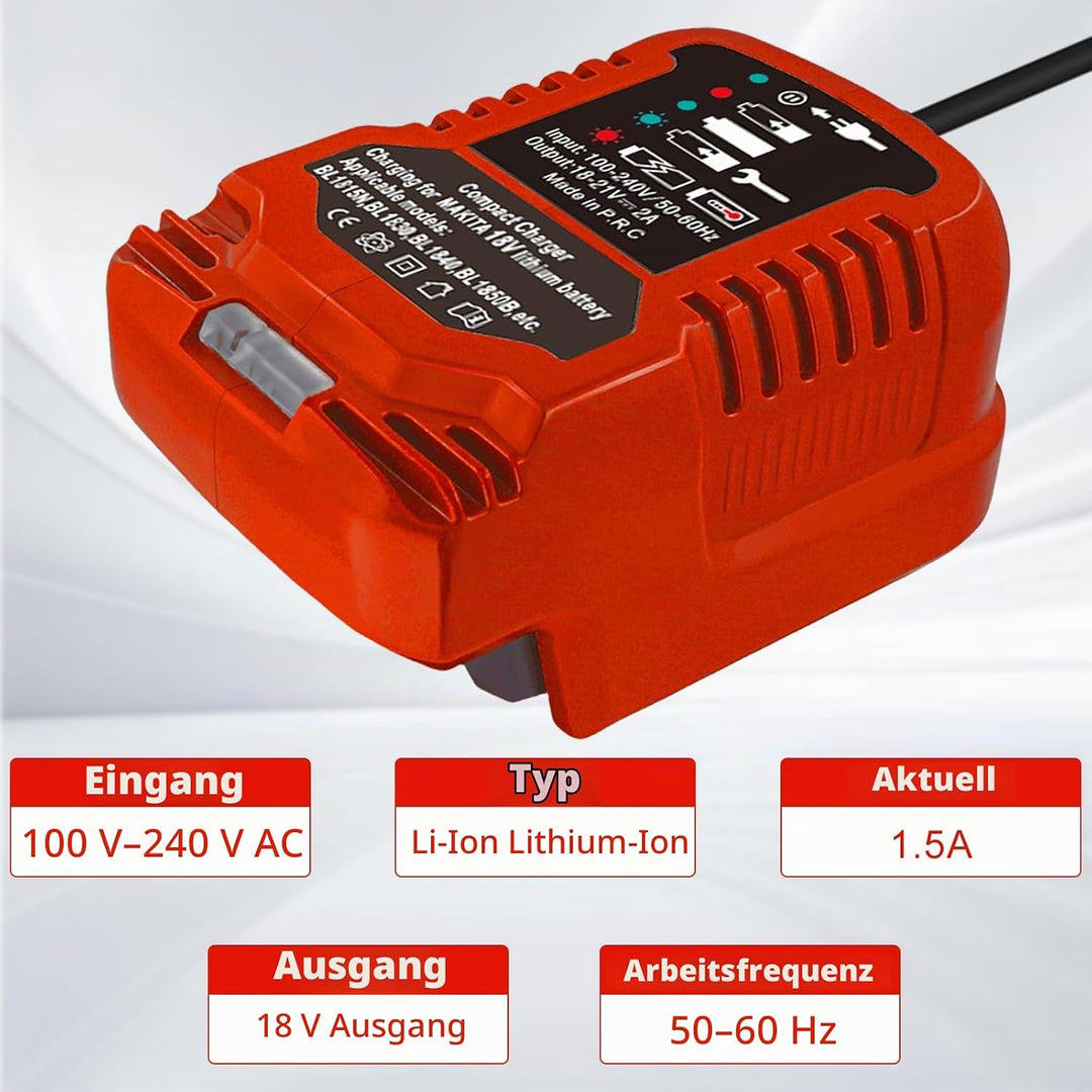 Ersatz PXC Ladegerät für Einhell 18V Power X-Change Akku - Tragbares Mini Ladegerät für Alle PXC-Akk