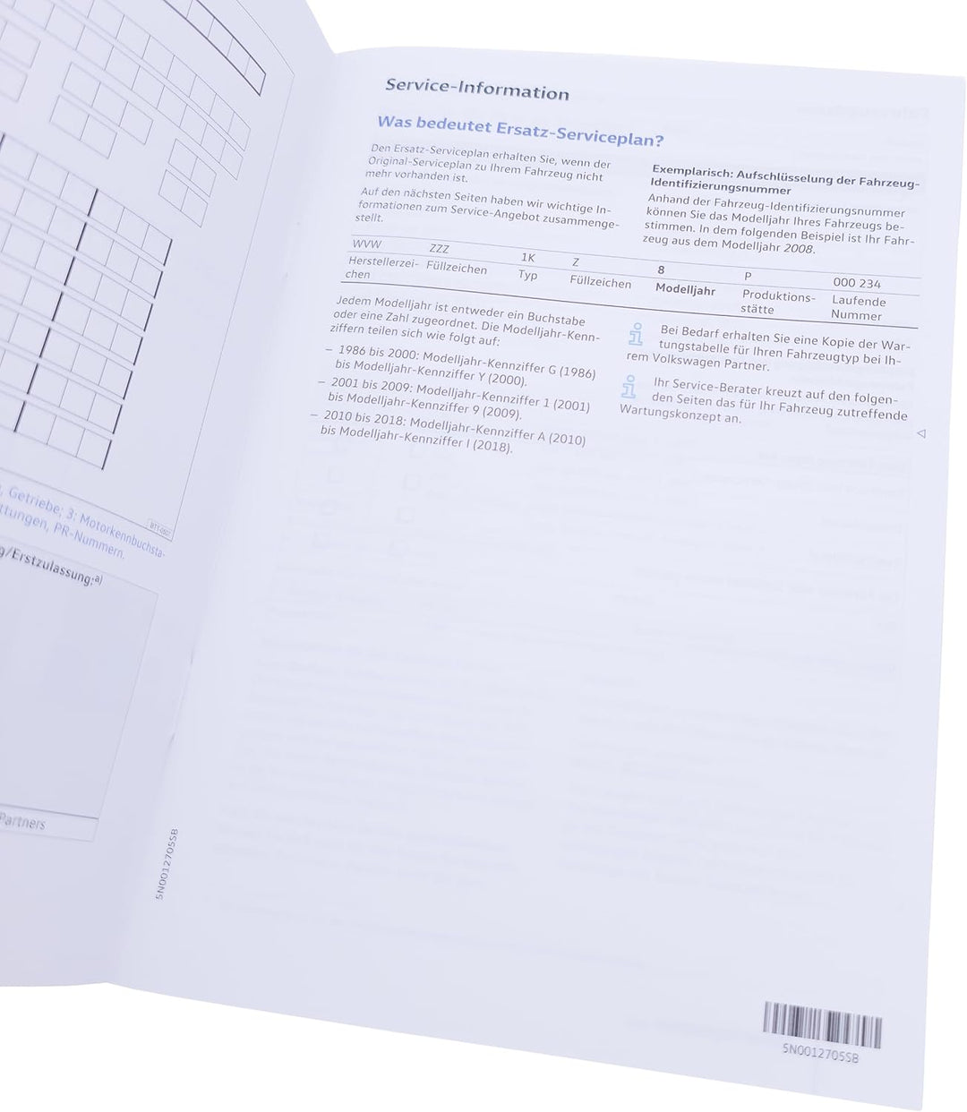 Volkswagen Original VW Serviceplan Serviceheft Scheckheft für PKW