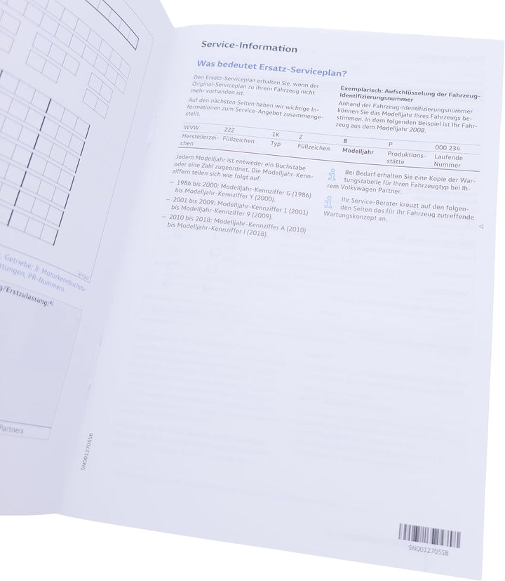 Volkswagen Original VW Serviceplan Serviceheft Scheckheft für PKW