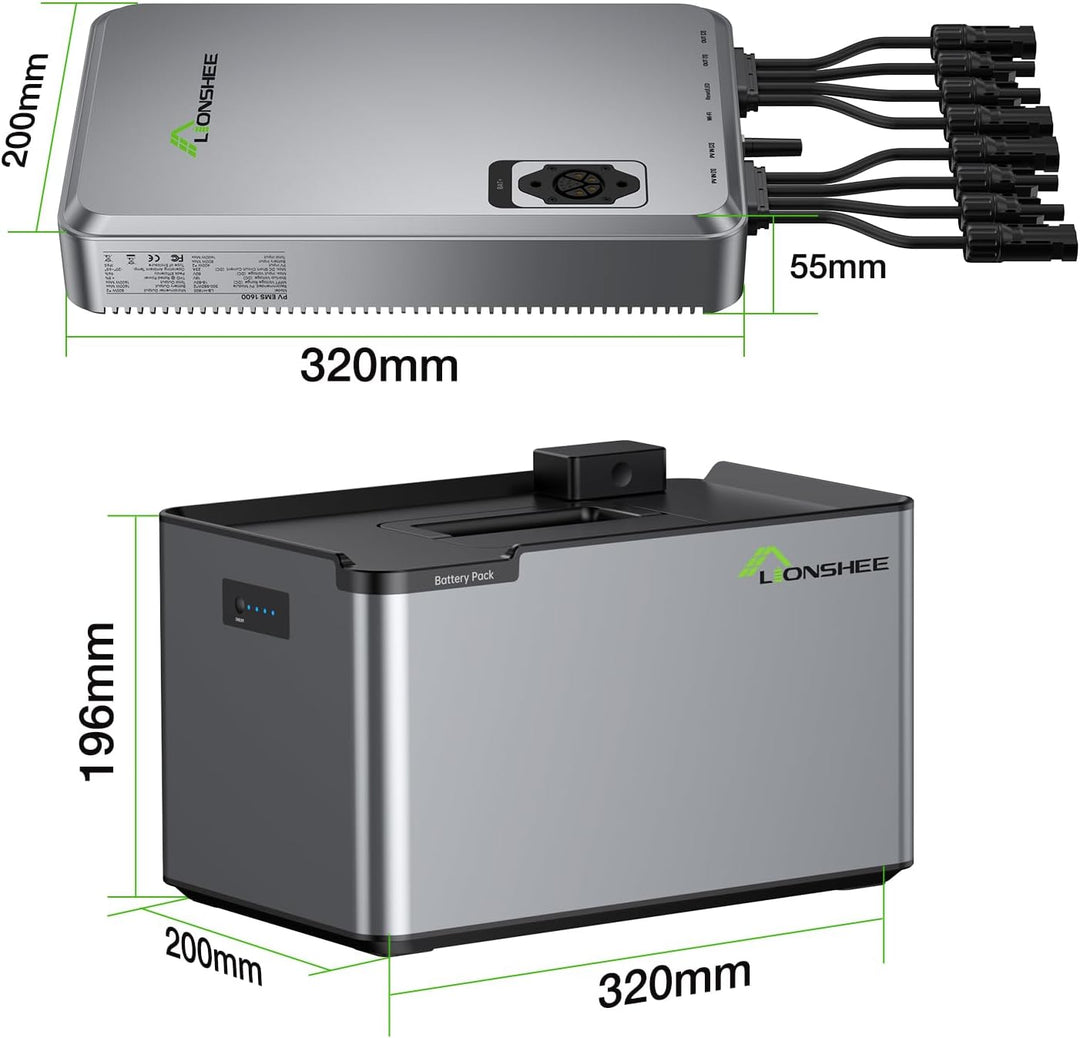 Balkonkraftwerk, PV-HUB EMS Speichersystem, 1600W DC-Ausgang mit 1024Wh LiFePO4-Batterie, IP65 wasse