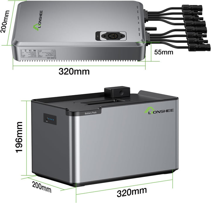 Balkonkraftwerk, PV-HUB EMS Speichersystem, 1600W DC-Ausgang mit 1024Wh LiFePO4-Batterie, IP65 wasse