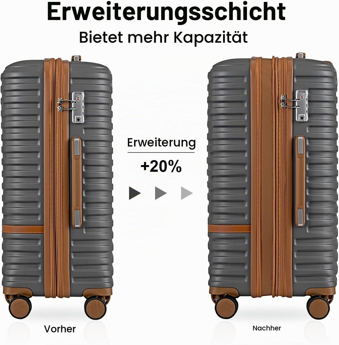 Joyway Kofferset Reisekoffer Set 7tlg Hartschale mit Beautycase Kosmetikkoffe mit 4 Rollen und TSA-S