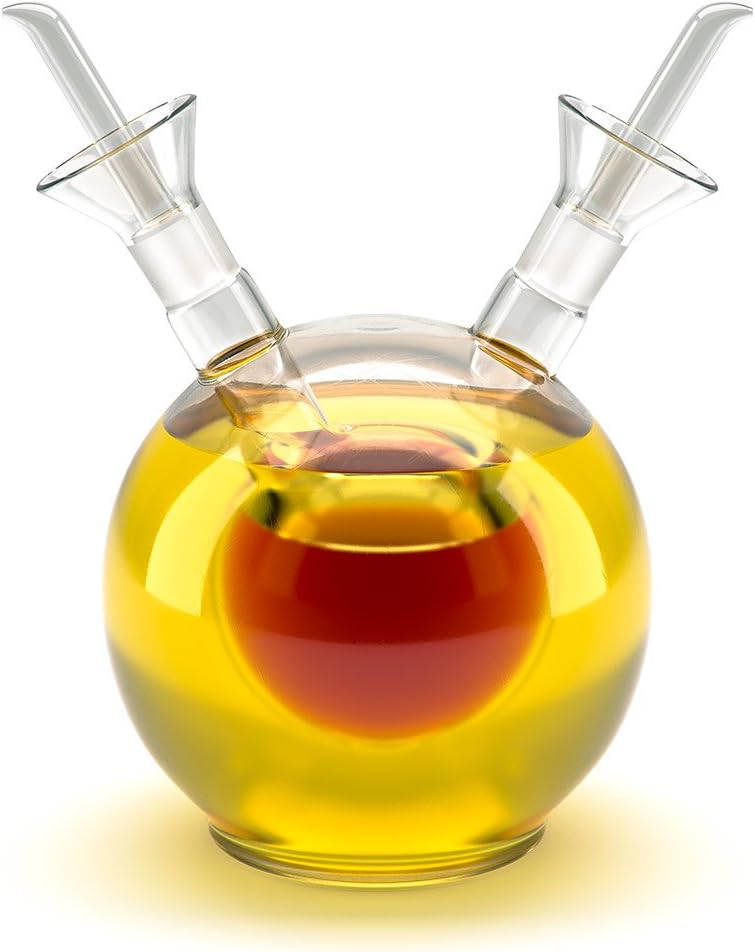 balvi - Sfera doppelter Ölspender. Kugelförmiger Öl- und Essigspender aus Glas, 125 ml. Mit Tropfsch