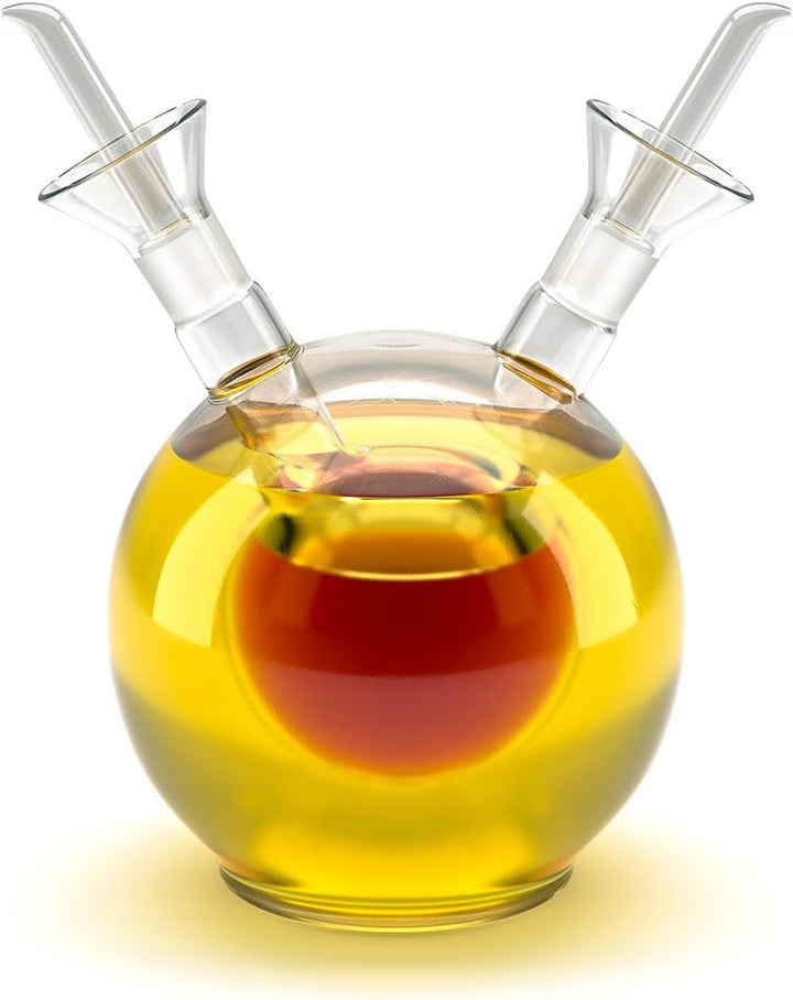 balvi - Sfera doppelter Ölspender. Kugelförmiger Öl- und Essigspender aus Glas, 125 ml. Mit Tropfsch