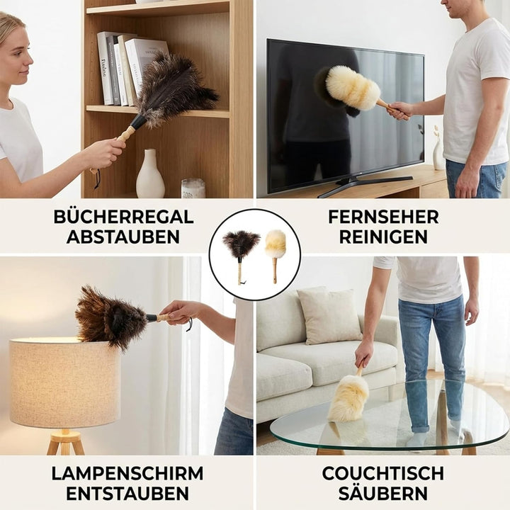 Staubwedel Straussenfedern, 2 Stück Staubwedel Set Schwarz Und Weiss, Hochwertige staubwedel Für Die