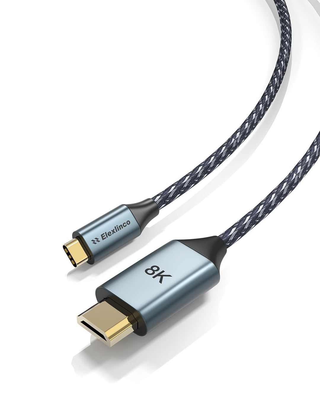 Elexlinco USB C HDMI Cable, 2M Lang USB Type C to HDMI, Unterstützung 8K@60Hz /4K@120Hz, Unterstütze