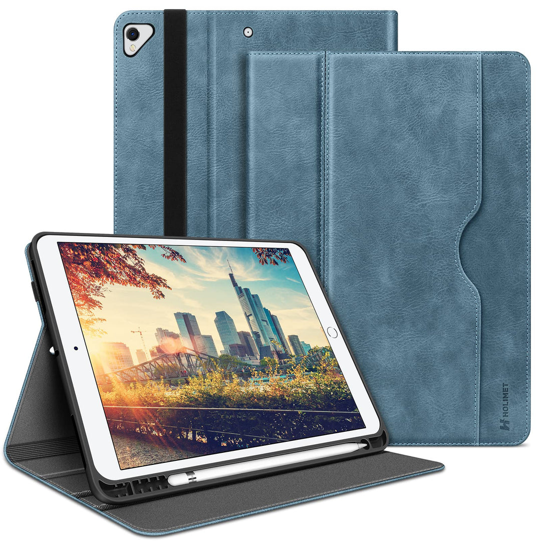 HOLIMET Hülle für iPad 9./8./7. Generation(2021/2020/2019) 10,2 Zoll mit Stifthalter, PU-Leder Schut
