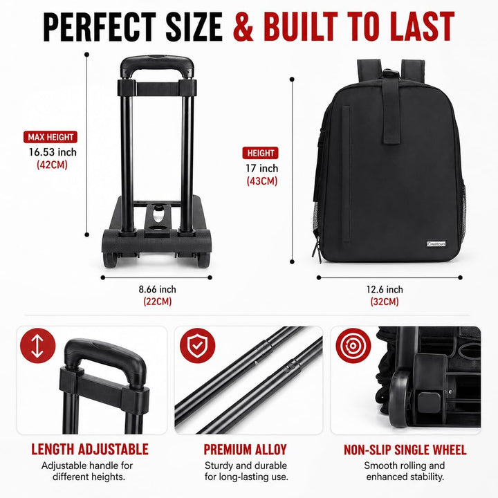 Cwatcun Kamerarucksack Camera Backpack Professioneller für spiegellose DSLR/SLR-Kamera, wasserdicht,