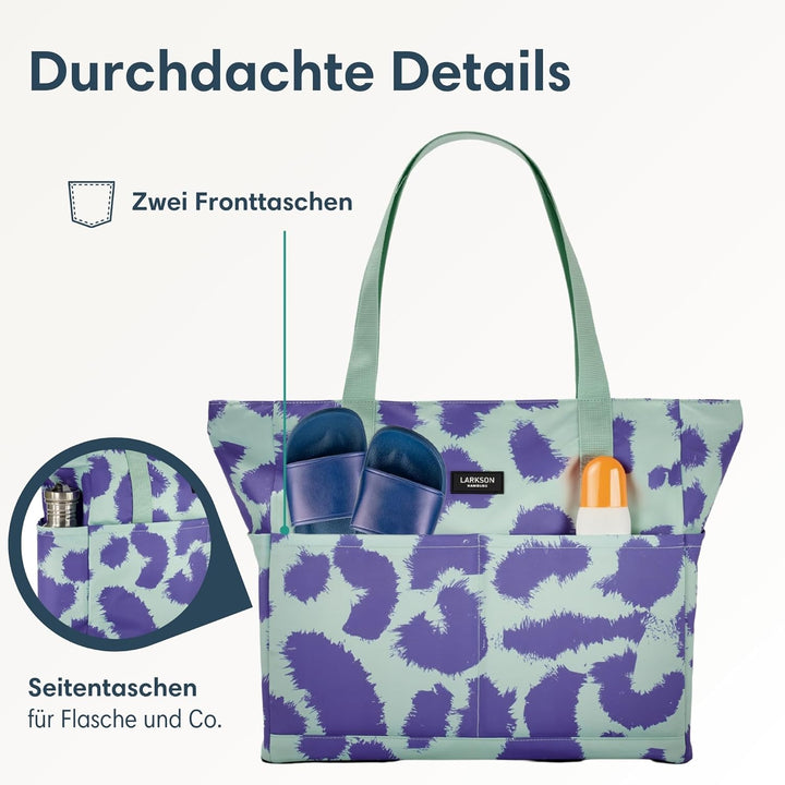 LARKSON Strandtasche Damen & Herren - Linn - Grosse Beach Bag für Strand, Schwimmbad, Pool - Tote Ba