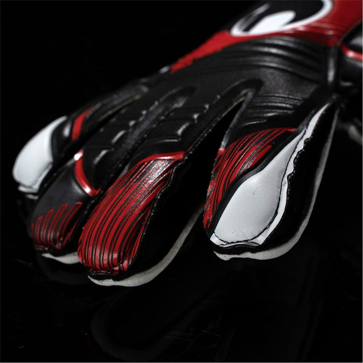 uhlsport Unisex Jugend Powerline Supersoft Fussball Torwarthandschuhe 7 schwarz/rot/weiss, 7 schwarz