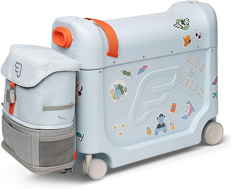 Stokke JetKids Reiseset, Blue - Enthält Aufsitzkoffer & Bordbett + Verstellbares, leichtes & erweite