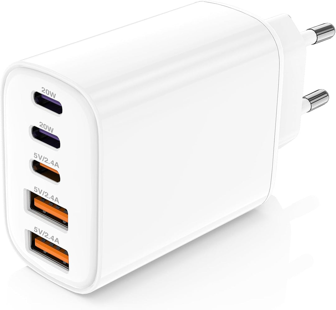 Schnellladegerät 5Port USB-C und USB-A, USB C Ladegerät Power Adapter, Schnellladeblock Fast Charger