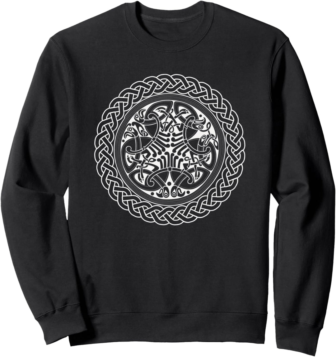 Keltischer Knoten Ring mit Vögeln Sweatshirt