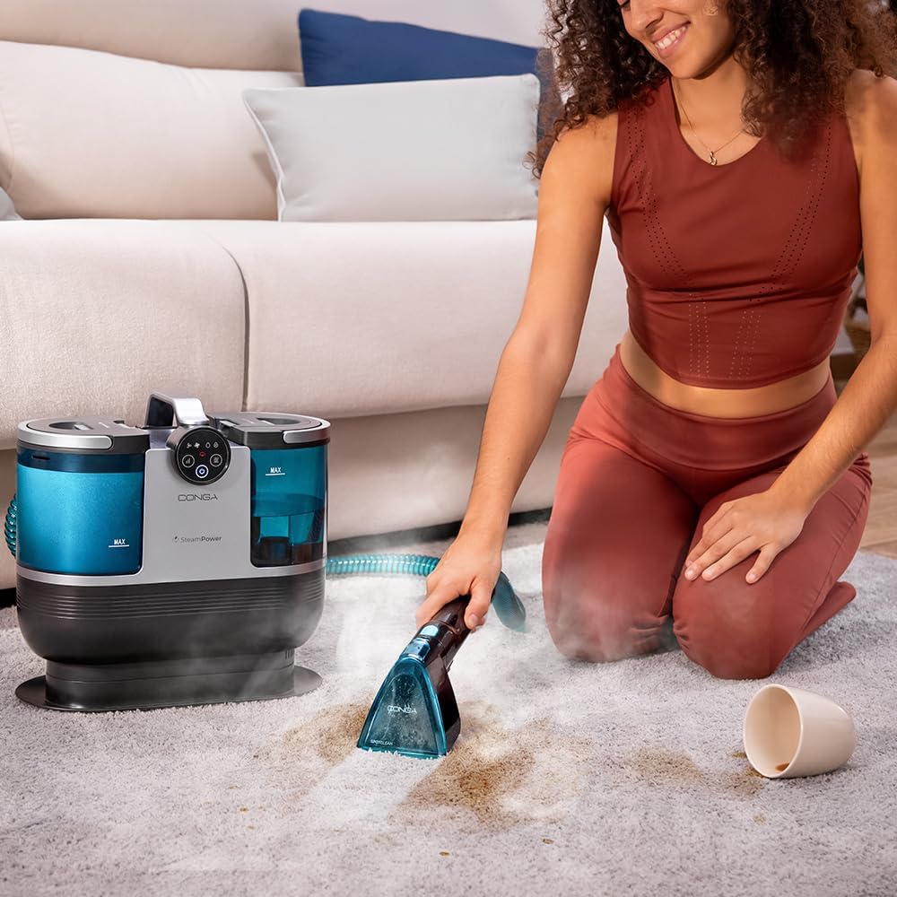 Cecotec Carpet&Spot Clean Dampfreiniger für Teppiche und Polster mit Kabel Conga 7000, max. 1700 W,