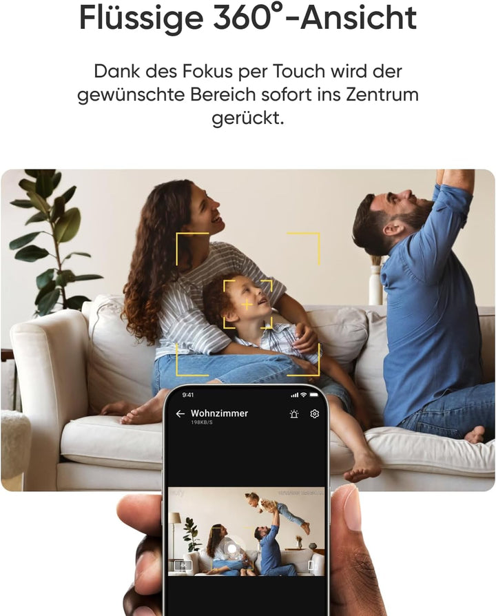 eufy Innenkamera E30, neueste Generation, 4K 8MP UHD Sicherheitskamera, 360° Abdeckung, 6× optischer