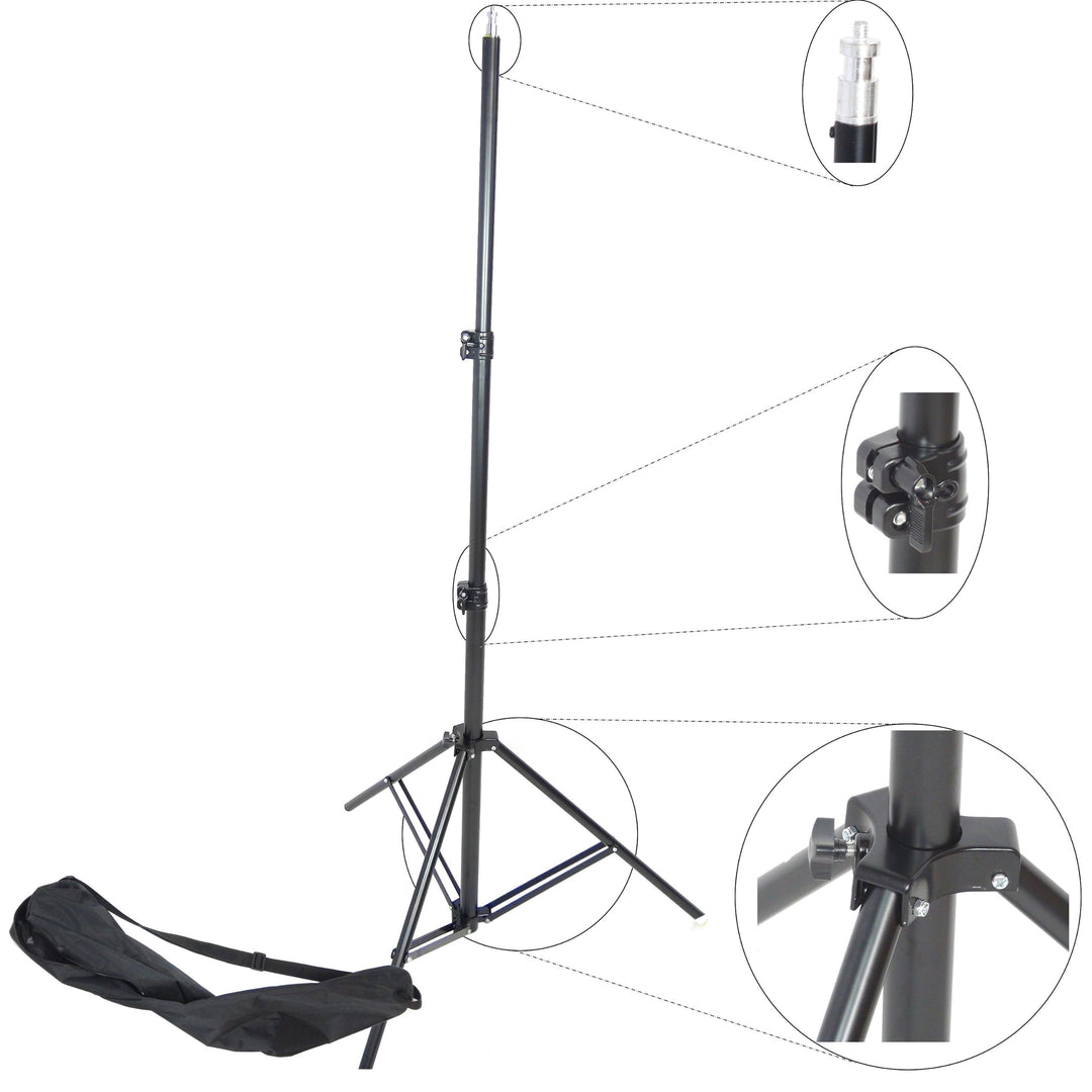 DYNASUN Profi Lampenstativ W807 3,00m Leuchtenstativ Stativ mit Spigot Federsystem und Tasche 300 cm