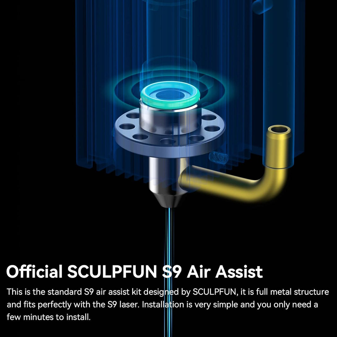 SCULPFUN S9 Luftunterstützungs-Düsenkit für Lasermaschine, Hochgeschwindigkeits S9 Air Assist Nozzle