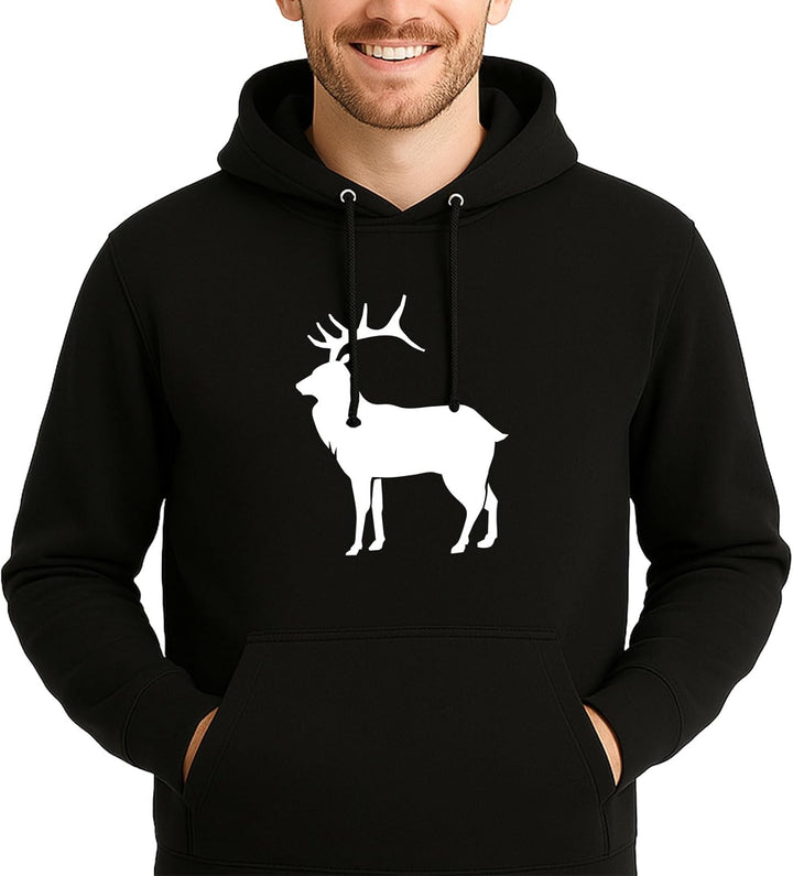 huuraa Unisex Hoodie Hirsch Silhouette Pullover Vegan Grösse S-3XL mit Motiv für alle Tierfreunde Ge