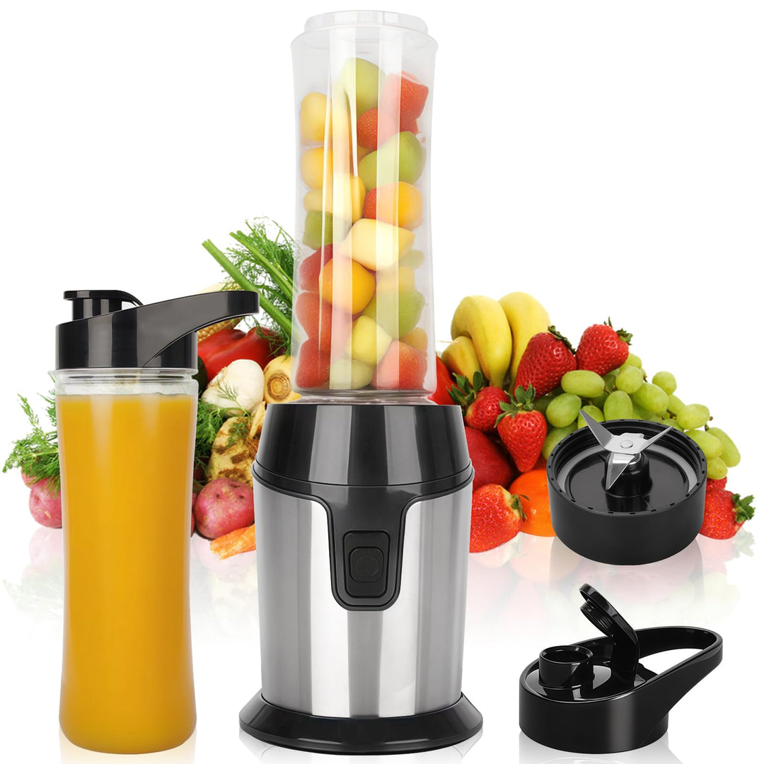 Mixer, Mini Standmixer, Smoothie Maker mit 2x600ml Flaschen BPA frei, Tragbarer Blender Mixer Smooth