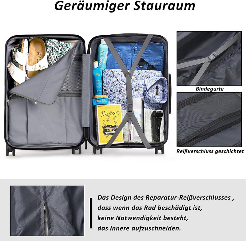 TAN.TOMI Koffer, Hartschalenkoffer, Koffer & Trolleys, Rollkoffer Reisekoffer Handgepäck, Suitcase K