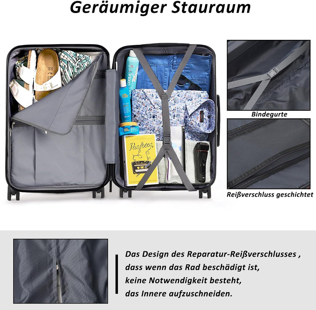TAN.TOMI Handgepäck Koffer, Reisekoffer Hartschalenkoffer, Koffer &amp; Trolley Handgepäck mit Passworts