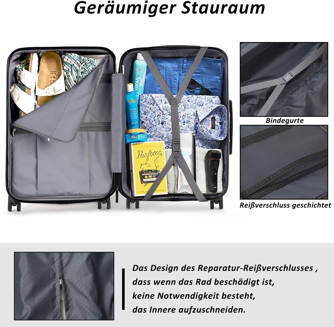 TANTOMI Koffer Gross, Reisekoffer Hartschalenkoffer, Koffer &amp; Trolley mit Passwortsperre, Hartschale