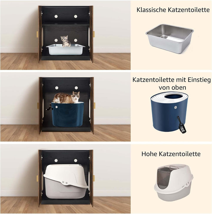 unipaws Katzenklo Möbel mit Regalen, Hohes Verstecktes Katzenklo Gehäuse für hohe oder Top Entry Kat