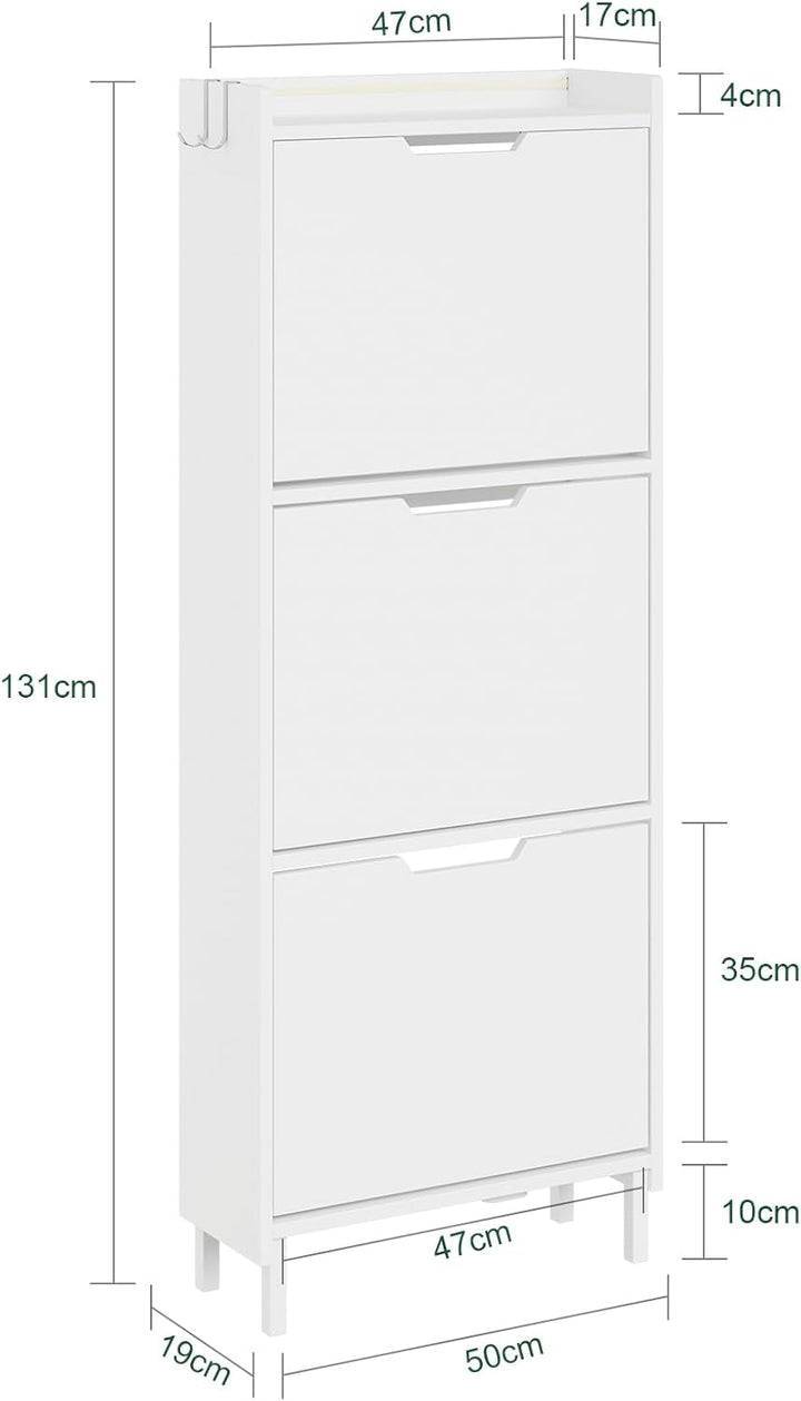 SoBuy Schuhschrank Schmal, Schuhregal, Schuhschrank Hängend mit Sensorlicht und 19 cm Tiefe, für Flu
